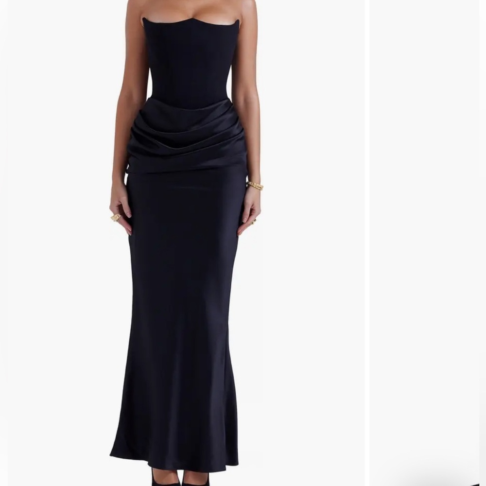 House of CB Persephone Strapless Satin Dress